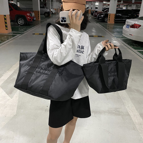 短途出遊大容量旅行包出差行李包休閒女健身包尼龍托特大包購物袋