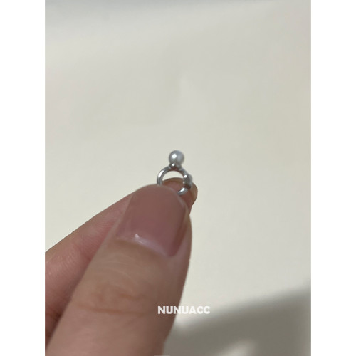 NUNU 睡覺不用摘超迷你耳釦小耳圈珍珠mini日系單隻耳皮釘耳骨釘