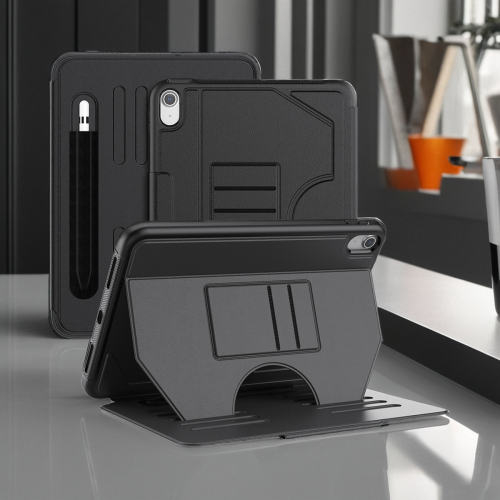 適用於ipad保護殼帶筆槽三折殼可拆硬底防摔防彎air4/5 11寸mini6商務蘋果帶繙蓋休眠ipad2022款第十代10.9寸