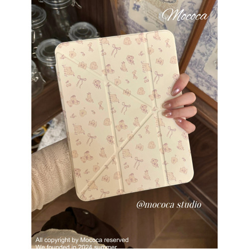 MOCOCA《起司小熊》撿漏款!原創設計蝴蝶結可愛甜美少女心適用於ipad磁吸保護殼y型帶搭釦air67平板套pro11寸 MOCOCA《起司小熊》撿漏款!原創設計蝴蝶結可愛甜美少女心適用於ipad磁吸保護殼y型帶搭釦air67平板套pro11寸