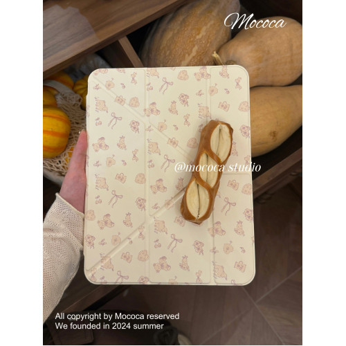 MOCOCA《起司小熊》撿漏款!原創設計蝴蝶結可愛甜美少女心適用於ipad磁吸保護殼y型帶搭釦air67平板套pro11寸 MOCOCA《起司小熊》撿漏款!原創設計蝴蝶結可愛甜美少女心適用於ipad磁吸保護殼y型帶搭釦air67平板套pro11寸