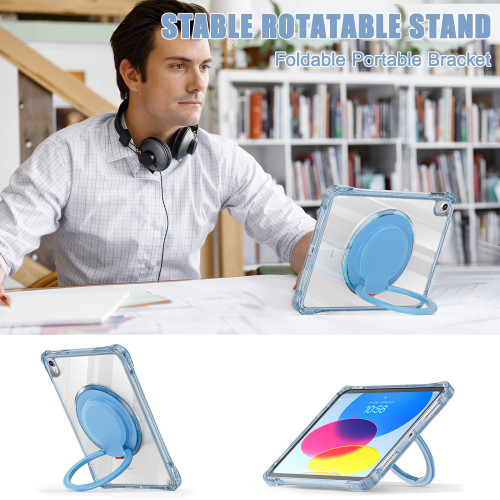 透明輕薄保護套適用蘋果平板ipad11代2025年亞克力硬背air11防摔防彎air7筆槽肩帶pro11旋轉支架iPad9保護殼