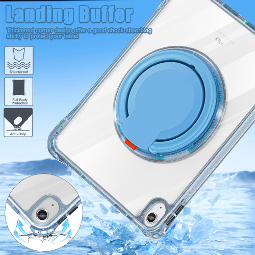 透明輕薄保護套適用蘋果平板ipad11代2025年亞克力硬背air11防摔防彎air7筆槽肩帶pro11旋轉支架iPad9保護殼