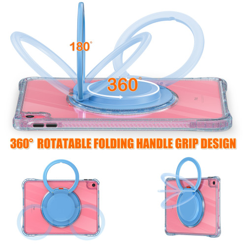 透明輕薄保護套適用蘋果平板ipad11代2025年亞克力硬背air11防摔防彎air7筆槽肩帶pro11旋轉支架iPad9保護殼