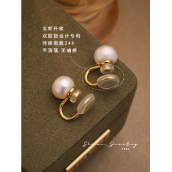 天然淡水真珍珠耳夾無耳洞耳夾輕奢網紅耳環2026新款爆款珍珠耳飾