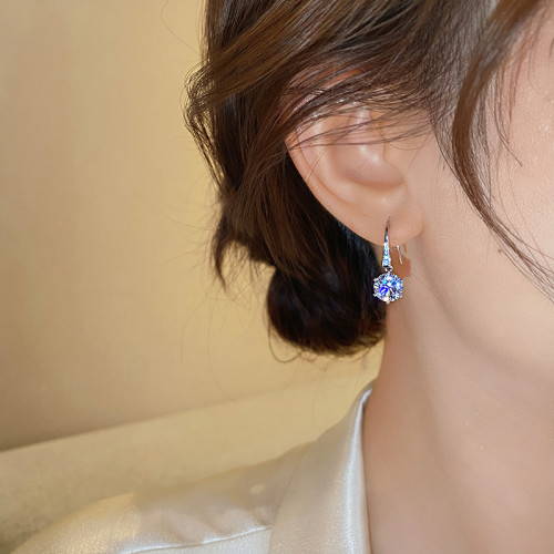 銀色鋯石耳鉤耳環女巨好看耳釘2026新款爆款輕奢高級感精緻耳飾墜