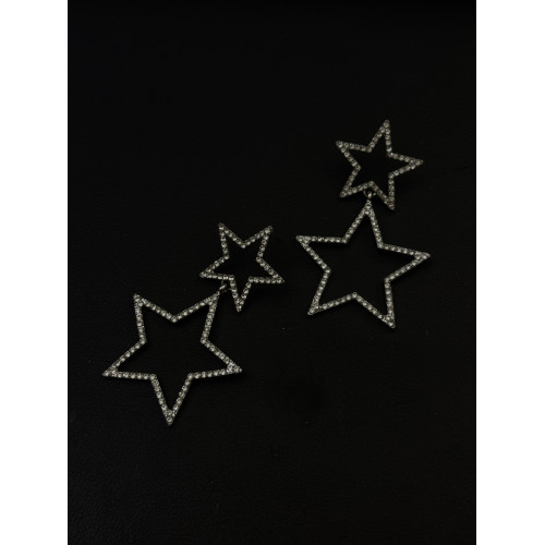 千禧辣妹Y2K誇張閃鑽五角星星耳釘環飾女個性設計耳夾甜酷顯臉小