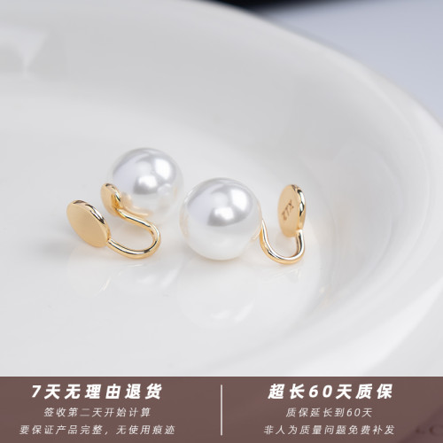 fever同款絕美復古珍珠耳夾無耳洞女2025新款蚊香盤耳飾耳釘耳環