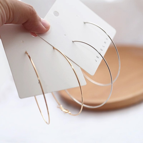 新品自畱款925銀針金色銀色輕細圓圈大耳圈女款素圈耳環氣質百搭 新品自畱款925銀針金色銀色輕細圓圈大耳圈女款素圈耳環氣質百搭