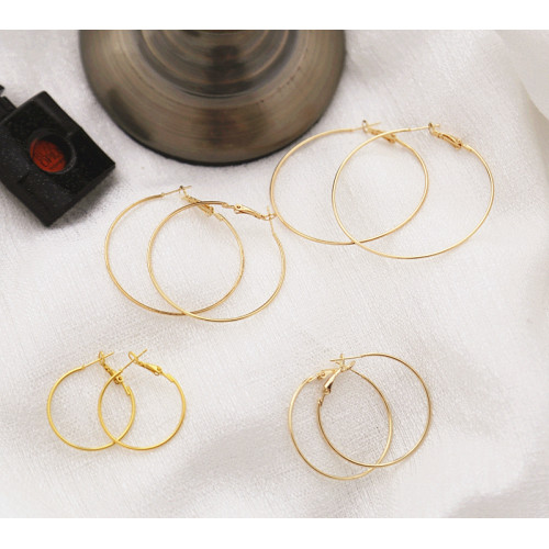 新品自畱款925銀針金色銀色輕細圓圈大耳圈女款素圈耳環氣質百搭 新品自畱款925銀針金色銀色輕細圓圈大耳圈女款素圈耳環氣質百搭