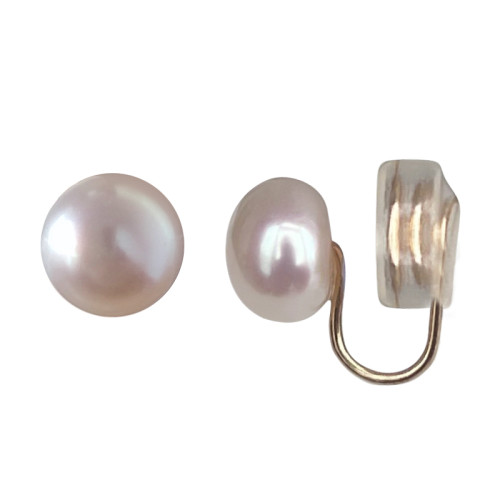 AAAAA淡水天然珍珠無痛蚊香盤耳夾無耳洞女新款小耳釘耳環耳飾