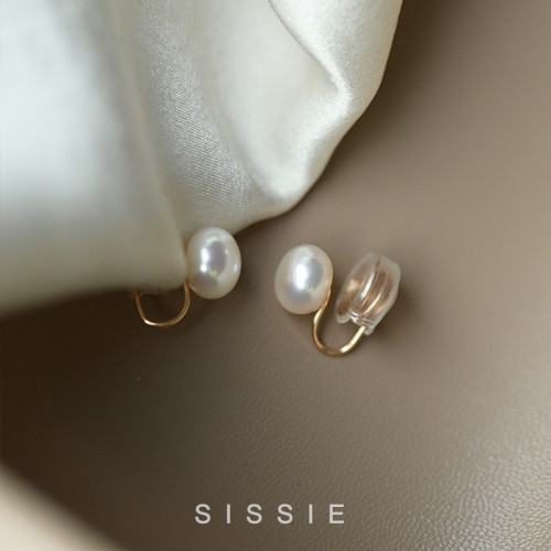 AAAAA淡水天然珍珠無痛蚊香盤耳夾無耳洞女新款小耳釘耳環耳飾