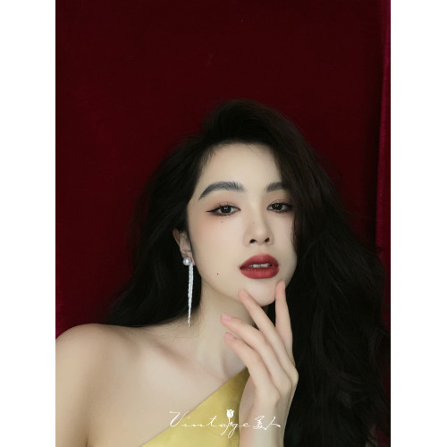 「白雪公主」法式優雅輕奢宴會高級感小衆珍珠流蘇耳環蚊香盤耳夾