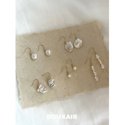 天然淡水珍珠小耳環14k包金巴洛克異形耳釘法式復古防過敏耳鉤女