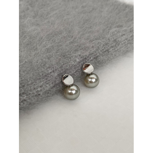 DOUDOUSTORE中性灰清冷灰珍珠耳釘日常百搭通勤耳環耳飾簡約女 DOUDOUSTORE中性灰清冷灰珍珠耳釘日常百搭通勤耳環耳飾簡約女