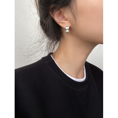 DOUDOUSTORE中性灰清冷灰珍珠耳釘日常百搭通勤耳環耳飾簡約女 DOUDOUSTORE中性灰清冷灰珍珠耳釘日常百搭通勤耳環耳飾簡約女