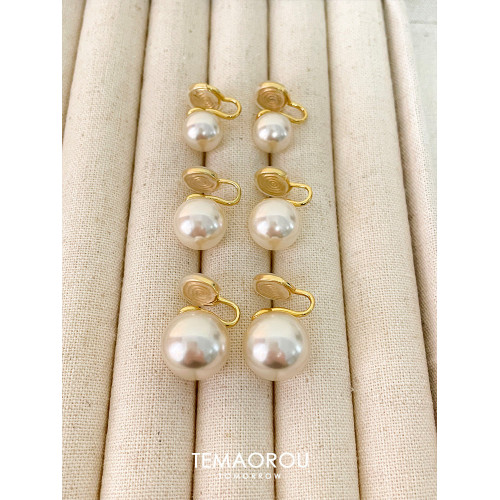 超隱形！施家正圓珍珠耳夾無耳洞無痛耳飾復古蚊香盤耳釘耳環新款