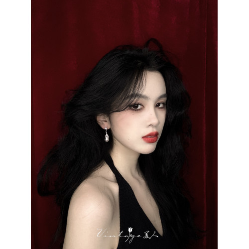 「戴安娜王妃」法式經典復古高級感輕奢氣質閃耀水滴珍珠耳環耳夾