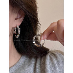 小衆獨特熔巖珍珠圈圈耳環2026新款爆款高級感耳釘女百搭耳圈耳飾