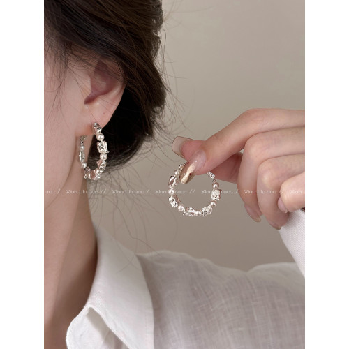 小衆獨特熔巖珍珠圈圈耳環2026新款爆款高級感耳釘女百搭耳圈耳飾