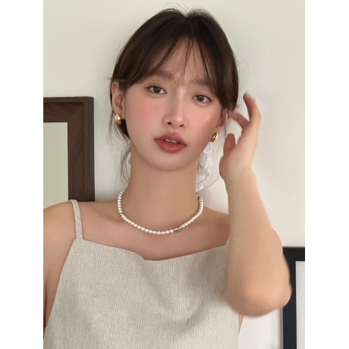 法式銀豆耳釘高級感簡約小巧耳環2025新款爆款冷淡風純銀針耳飾