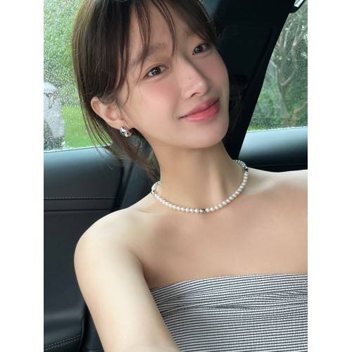 法式銀豆耳釘高級感簡約小巧耳環2025新款爆款冷淡風純銀針耳飾