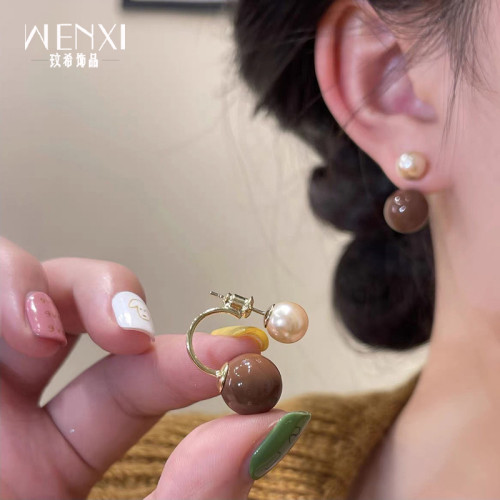 紅豆豆耳釘女小衆設計感高級兩戴適合過年的耳環時尚洋氣新年耳飾