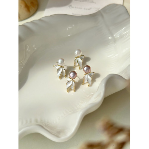 輕奢高級感獨特天然淡水珍珠魚尾耳環女秋冬2026新款爆款耳飾耳釘