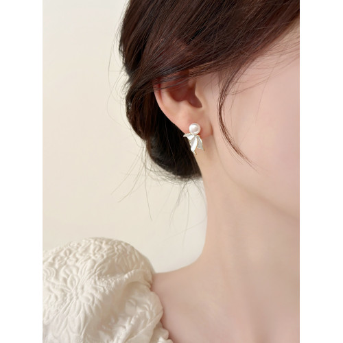 輕奢高級感獨特天然淡水珍珠魚尾耳環女秋冬2026新款爆款耳飾耳釘