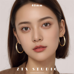 ZTX 歐美誇張素圈耳夾無耳洞女新款大耳圈耳飾蚊香盤金色圓圈耳環