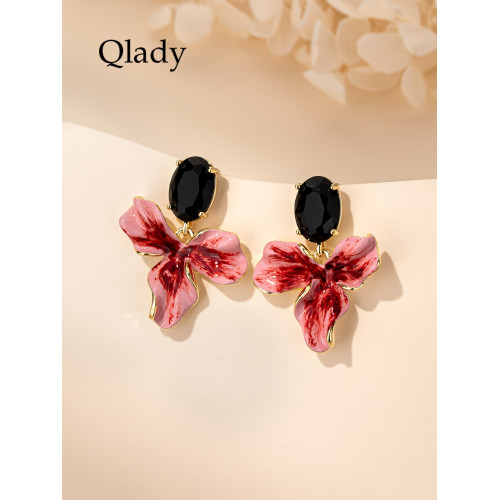 鳶尾花耳釘誇張耳飾女獨特耳環2026新款爆款高級感輕奢秋冬耳墜