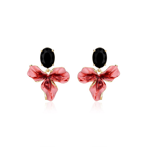 鳶尾花耳釘誇張耳飾女獨特耳環2026新款爆款高級感輕奢秋冬耳墜