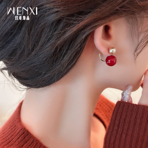 獨特紅豆耳環2026新款爆款高級感時尚耳墜復古輕奢小衆紅色耳飾女