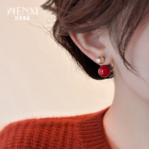 獨特紅豆耳環2026新款爆款高級感時尚耳墜復古輕奢小衆紅色耳飾女