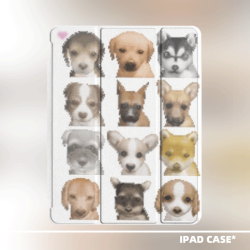 原創小衆可愛模糊狗頭適用11代2025款air7ipadpro11寸三折ipad殼防彎亞克力平板殼10.2寸air4/5mini7帶筆槽