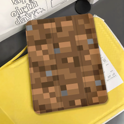 原創小衆藝術像素風土塊適用11代2025款air7ipadpro11三折ipad殼防彎亞克力平板殼10.2寸air4/5mini6帶筆槽