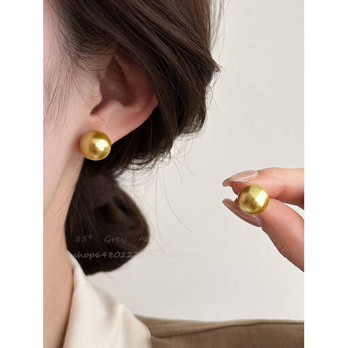 輕奢氣質施家南洋茶金色珍珠耳釘女2026新款耳環時尚高級感耳飾品