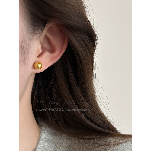 輕奢氣質施家南洋茶金色珍珠耳釘女2026新款耳環時尚高級感耳飾品