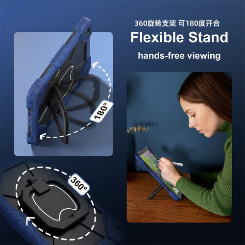 適用三星A11平板保護套無磁TabA9+ A9 A7lite 360旋轉支架壁掛手提S11保護殼SM-X115 T220X216全包矽膠防摔殼