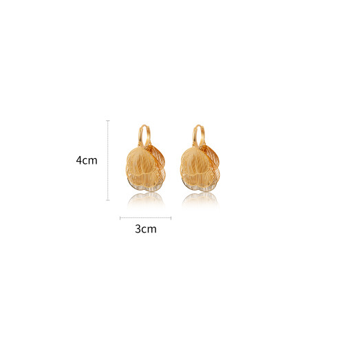 高奢手作蟬翼工藝樹葉耳環女宴會名媛高級感輕奢耳釦氣質精緻耳飾