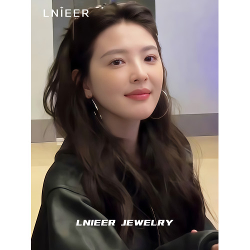 趙露思同款醫用鈦鋼大圈耳環女不掉色2026新款爆款圓圈素圈耳圈