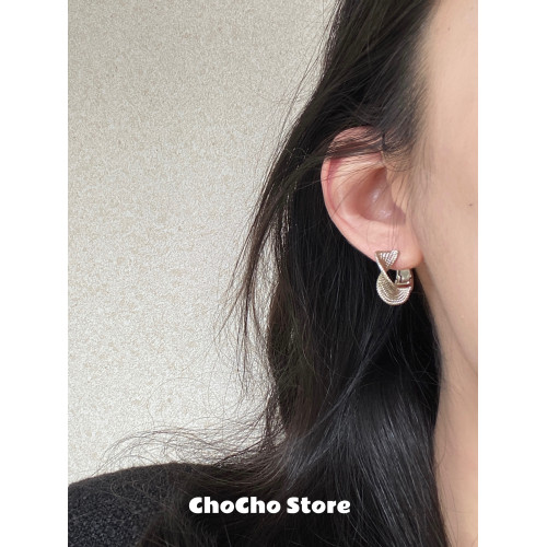 chocho/簡約小衆扭曲紋理耳釦秋冬咖啡金高級感百搭復古耳環耳釘 chocho/簡約小衆扭曲紋理耳釦秋冬咖啡金高級感百搭復古耳環耳釘