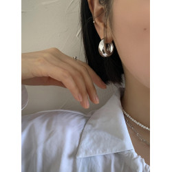 素圈耳環耳釦耳釘925銀針耳骨環耳圈女簡約金色歐美高級水滴耳飾