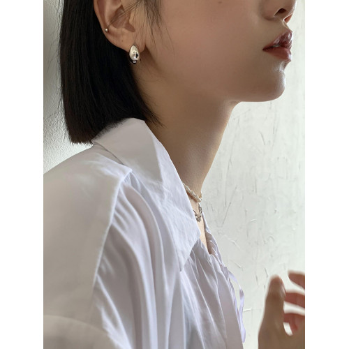 素圈耳環耳釦耳釘925銀針耳骨環耳圈女簡約金色歐美高級水滴耳飾