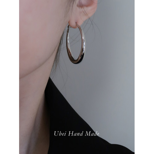 有北手作 大圈耳環女設計感歐美啞光磨砂圓耳圈2026新款潮耳夾