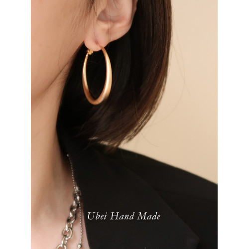 有北手作 大圈耳環女設計感歐美啞光磨砂圓耳圈2026新款潮耳夾