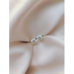 美國進口S925銀 超閃一粒鑽小耳釘 鋯石耳釘 簡約高級感小巧氣質