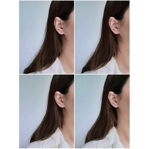 美國進口S925銀 超閃一粒鑽小耳釘 鋯石耳釘 簡約高級感小巧氣質