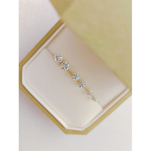 美國進口S925銀 超閃一粒鑽小耳釘 鋯石耳釘 簡約高級感小巧氣質