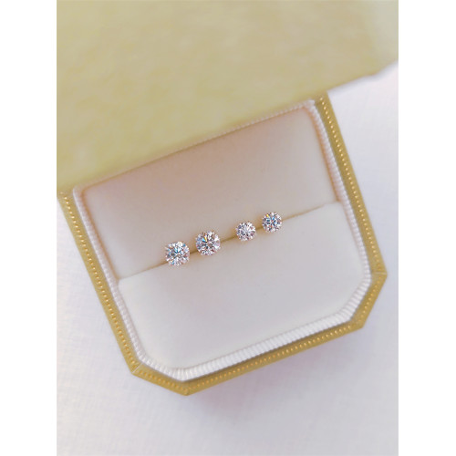 美國進口S925銀 超閃一粒鑽小耳釘 鋯石耳釘 簡約高級感小巧氣質